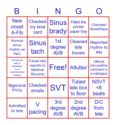 Telemetry Bingo Card