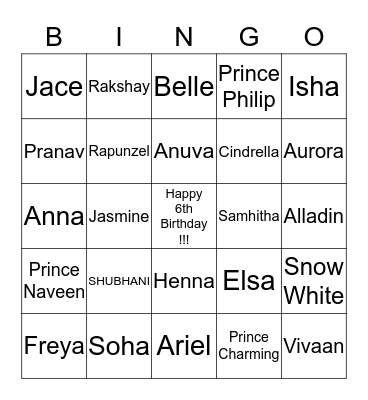 Royal Bingo Card
