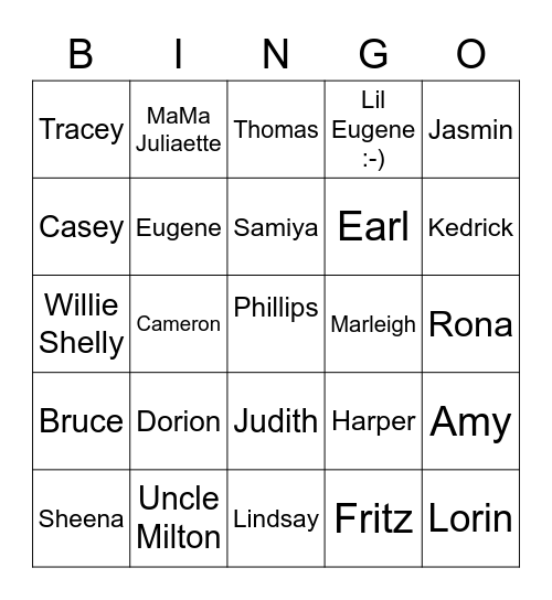 Phillips-Shirdan Gang! Bingo Card
