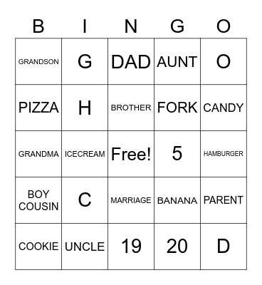 SIGN LANGUAGE BINGO Card