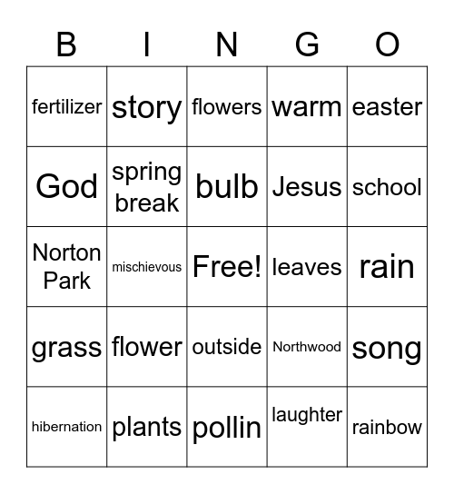 Springtime for Jesus Facetime Bingo Card
