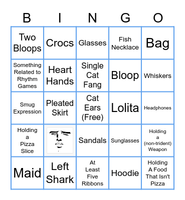 Gura Outfit Reveal Bingo Card