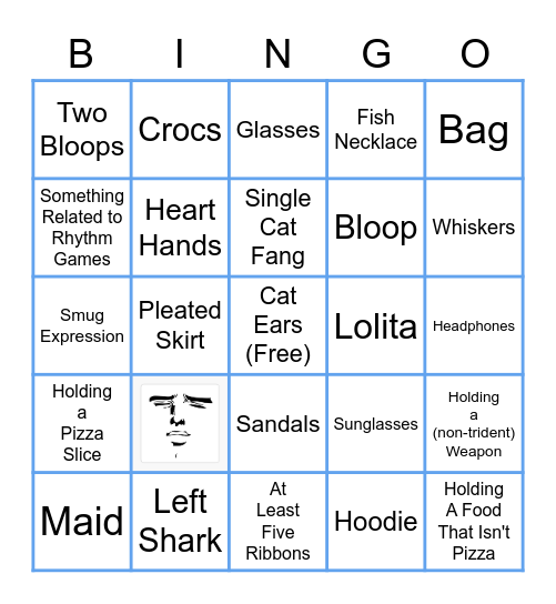 Gura Outfit Reveal Bingo Card