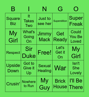 MOTOWN Bingo Card