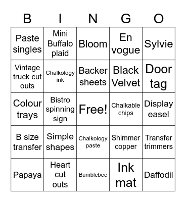 CHALK COUTURE Bingo Card