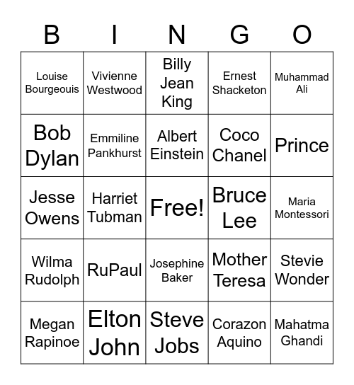 Little People, Big Dreams Bingo Card