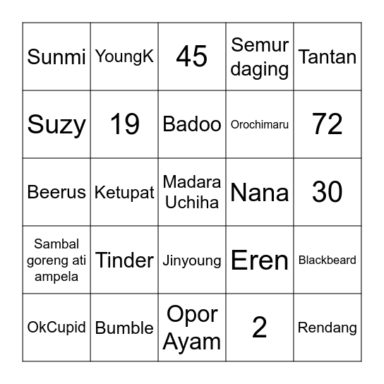 🕊️ Younjungie 🕊️ Bingo Card
