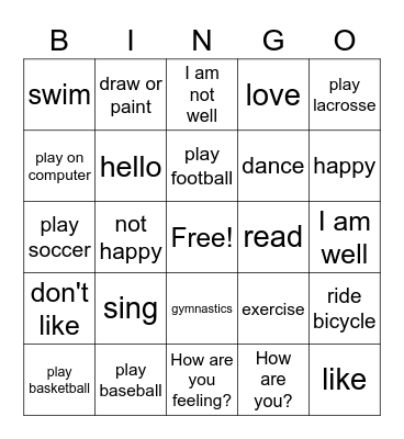 G3 - Leisure & Sports Activities Bingo Card
