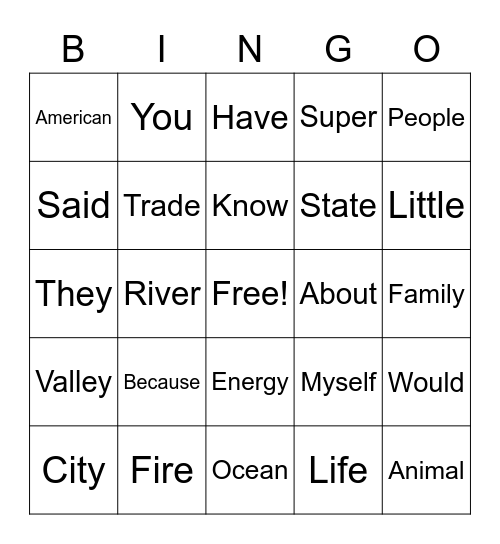 Bingo Card