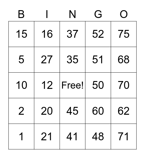 Anthony Marasigan Bingo Card