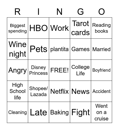 How is life? Bingo Card