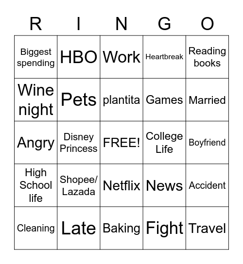 How is life? Bingo Card