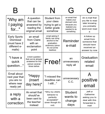 Email Bingo Card