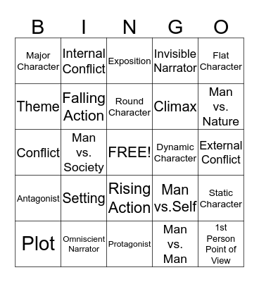 Story Elements Bingo Card