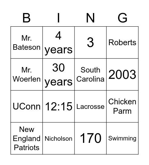 KO Bingo Card