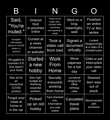 "All in This Together" Bingo - AH Bingo Card