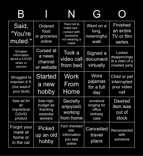 "All in This Together" Bingo - AH Bingo Card