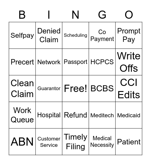 PFS Bingo Card