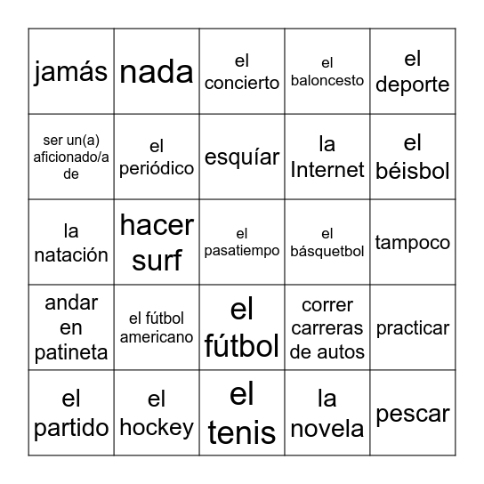 Ch 9 Part 2 Vocab Bingo Card