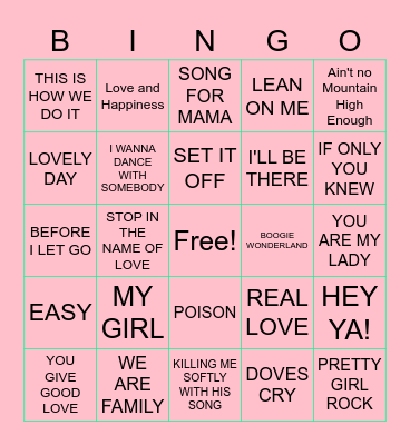 THE HITS! Bingo Card
