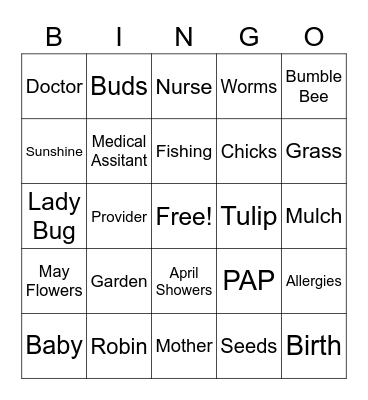 Spring Babies! Bingo Card