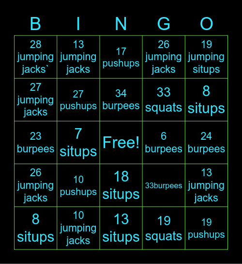 Bingo the dingo Bingo Card