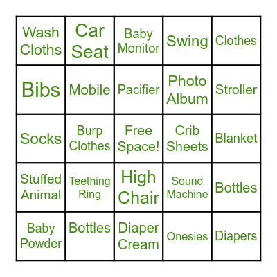 BABY BINGO Card