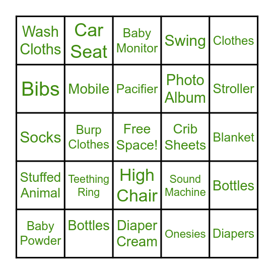 BABY BINGO Card