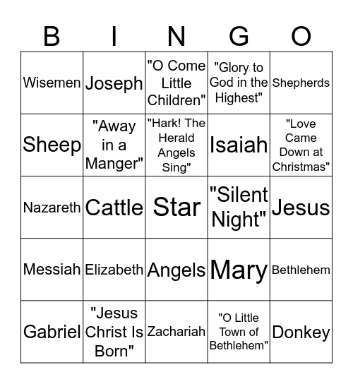 Christmas Bingo Card