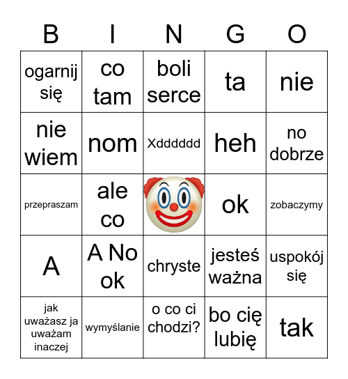 Błażejowe Bingo Card