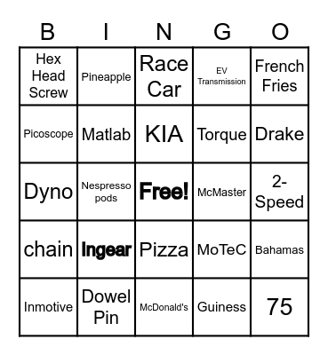 Inmotive BINGO Card
