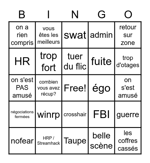 The Pacific Bingo Card