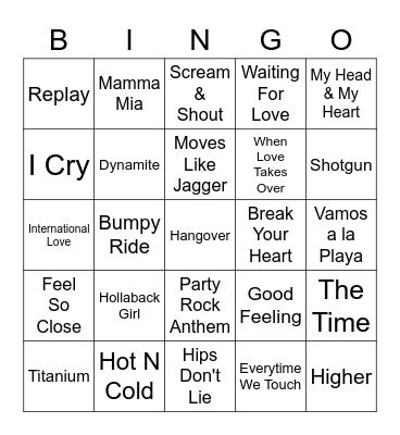 Hitjes Bingo Card
