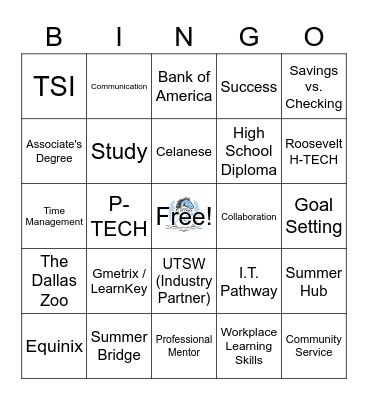 Workplace Learning Bingo Card