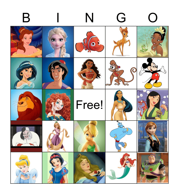 Disney Bingo Card