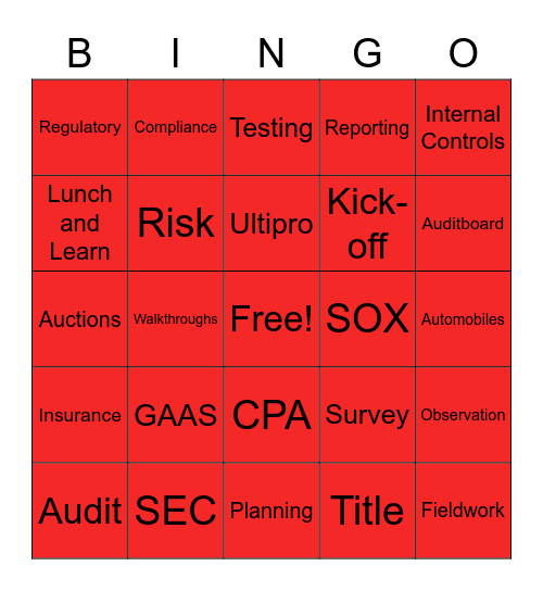 IAA/Audit Bingo Card