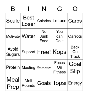 TOPS Bingo Card