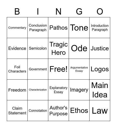 BINGO Card