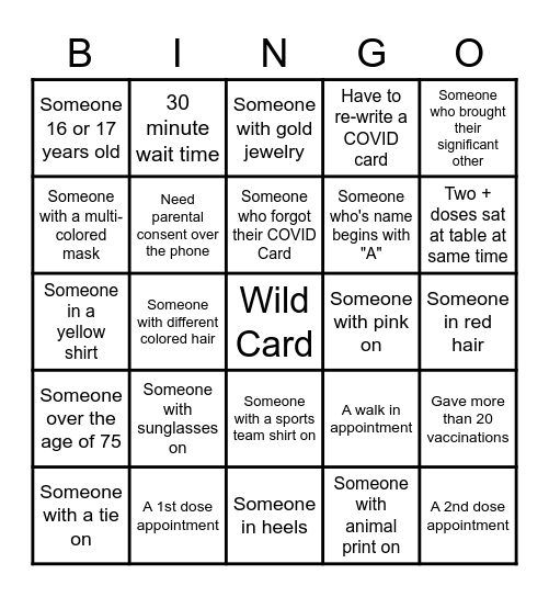 POD Bingo Card