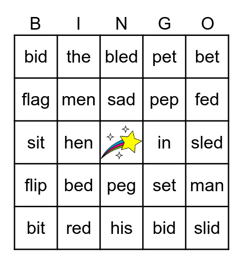 3rd Grade Bingo Card