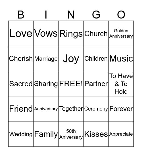 70th Birthday Party BINGO! Bingo Card