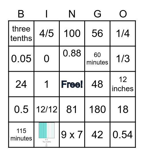 FOURTH GRADE IS AWESOME Bingo Card
