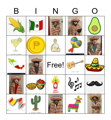 Room 28 Cinco de Mayo Bingo Card