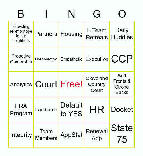 CCP Bingo Card