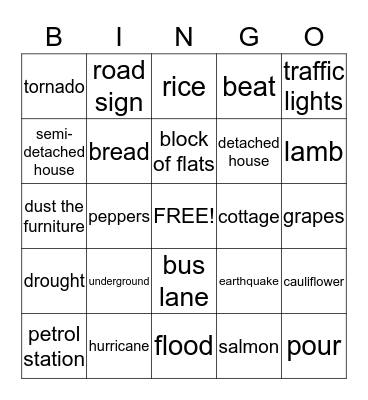 Starter Bingo Card