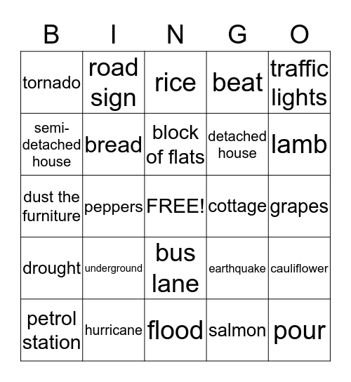 Starter Bingo Card