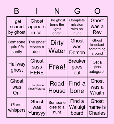 Phasma \(^-^\) Bingo Card