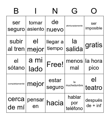 Vocab 6.7ish REVIEW Bingo Card