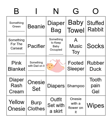 Baby Shower Bingo! Bingo Card