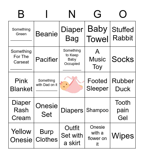 Baby Shower Bingo! Bingo Card